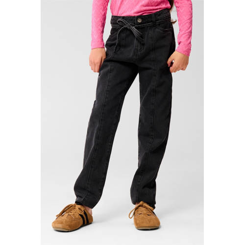 Shoeby high waist mom jeans black denim Zwart Effen - maat 140 afbeelding