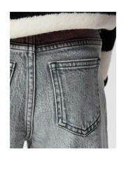 thumbnail: Shoeby straight high waist jeans met strass steentjes grey denim