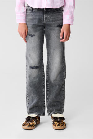high waist regular fit jeans grijs