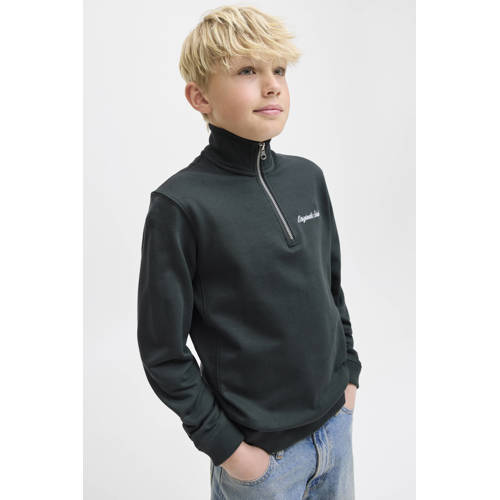 JACK & JONES JUNIOR sweater donkergroen Tekst - maat 140 afbeelding
