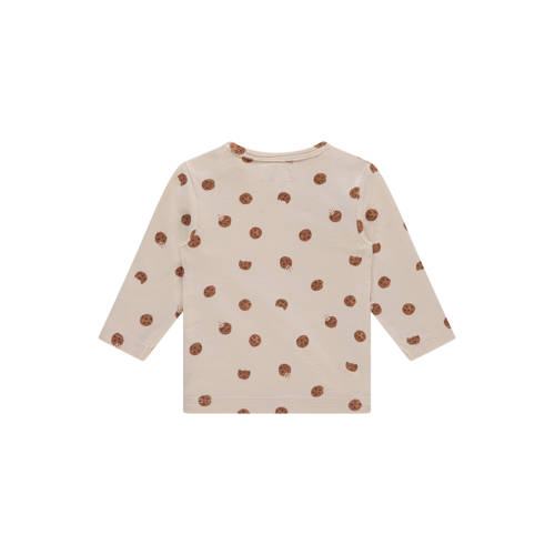 A Tiny Story longsleeve ecru Jongens Stretchkatoen Ronde hals All over print