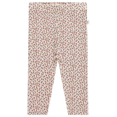 A Tiny Story slim casual broek ecru Meisjes Stretchkatoen All over print
