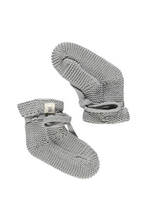 gebreide baby slofjes grijs