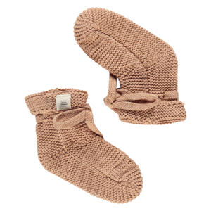 gebreide baby slofjes bruin
