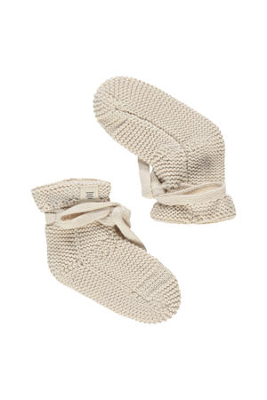 gebreide baby slofjes ecru