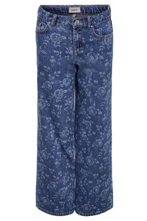 high waist wide leg jeans medium blue denim