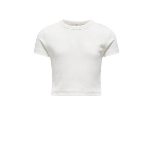 KIDS ONLY GIRL T-shirt wit Meisjes Stretchkatoen Ronde hals Effen - maat 146/152 afbeelding