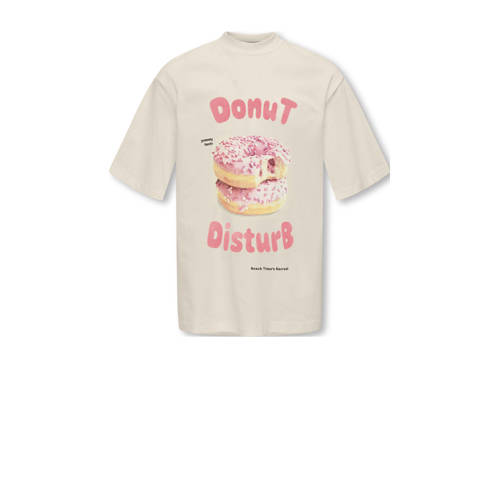 KIDS ONLY GIRL T-shirt ecru Meisjes Katoen Ronde hals Printopdruk - maat 158/164 afbeelding