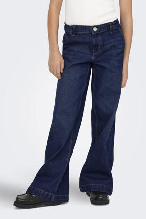 high waist wide leg jeans dark blue denim