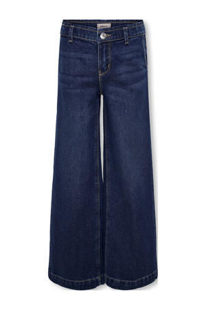 high waist wide leg jeans dark blue denim