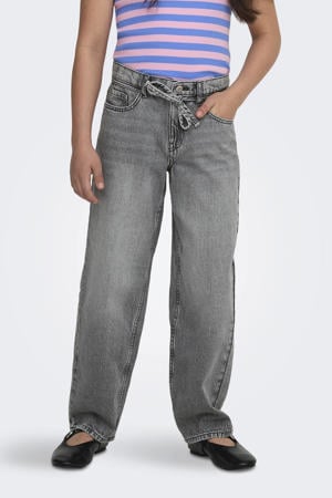high waist straight leg jeans grey denim