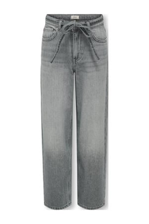high waist straight leg jeans grey denim