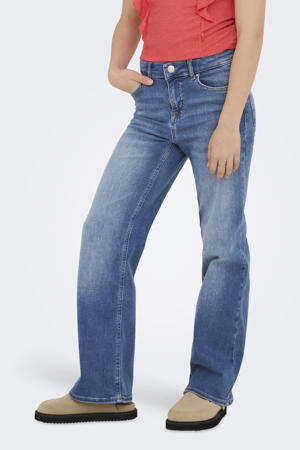 high waist wide leg jeans medium blue denim