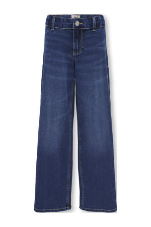 high waist wide leg jeans dark blue denim