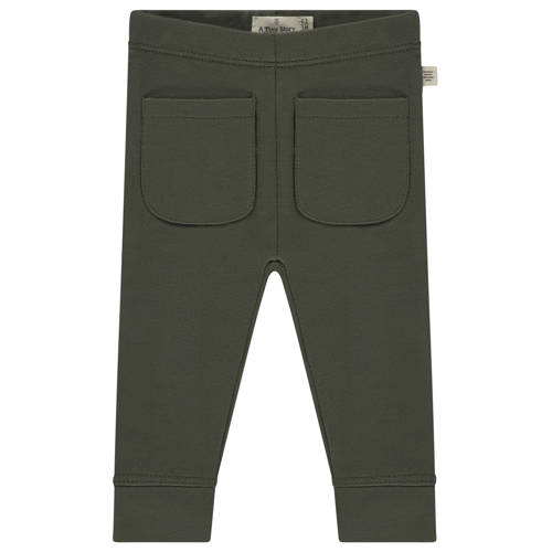 A Tiny Story slim legging groen Broek Jongens Stretchkatoen Effen