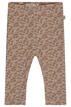 slim gebloemde legging bruin