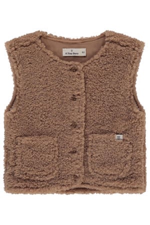 teddy gilet bruin