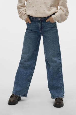 wide leg jeans medium blue denim