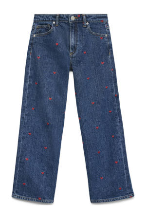 high waist wide leg jeans medium blue denim