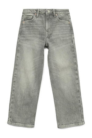 high waist straight leg jeans grey denim