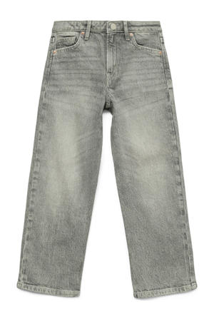 high waist straight leg jeans grey denim