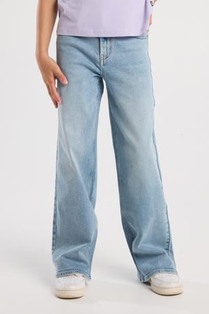 wide leg jeans light blue denim