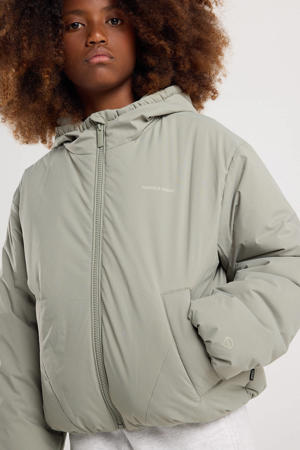 gewatteerde jas herfst mintgroen