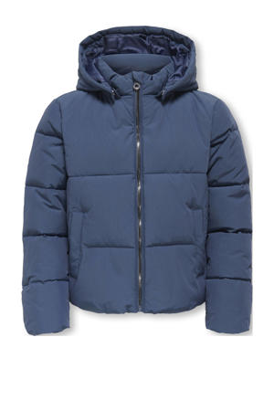 gewatteerde jas blauw