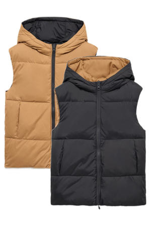 reversible bodywarmer antraciet/bruin