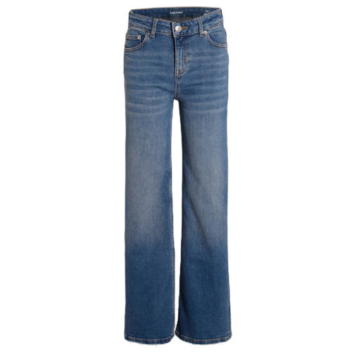 Anytime wide leg jeans medium blue denim Blauw Effen - maat 146 afbeelding