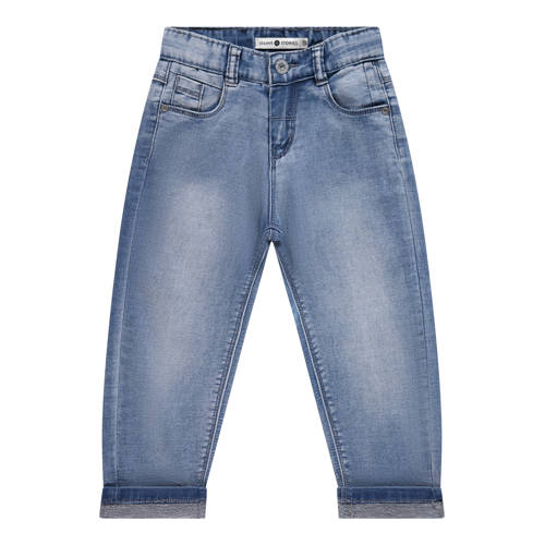 Stains&Stories loose fit jeans medium blue denim Blauw Effen - maat 140 afbeelding