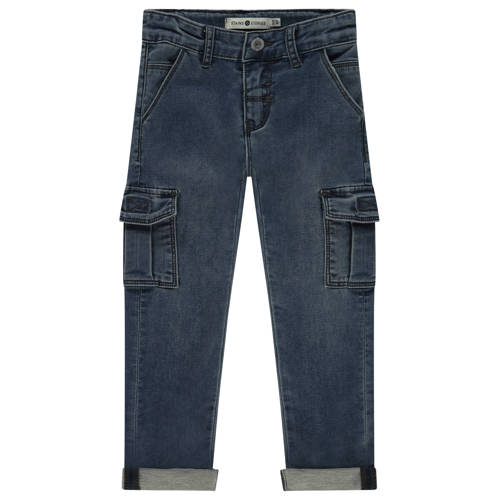 Stains&Stories regular waist regular fit jeans medium blue denim Blauw Jongens Stretchdenim - maat 128 afbeelding