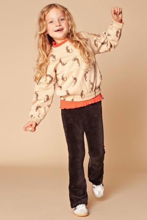 corduroy flared flared broek grijs