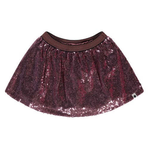 Stains&Stories korte rok met pailletten roze Meisjes Polyester Effen - maat 140 - glitter afbeelding