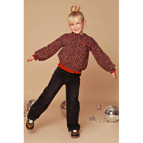 Stains&Stories sweater met hartjes zwart Hartjes - maat 128 afbeelding