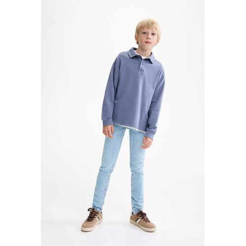 Mango Kids waist skinny jeans light blue denim Blauw Jongens Stretchkatoen - maat 134 afbeelding