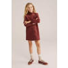 WE Fashion corduroy A-lijn jurk donkerrood