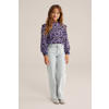 WE Fashion blousetop donkerblauw