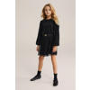 WE Fashion korte jurk met glitter zwart