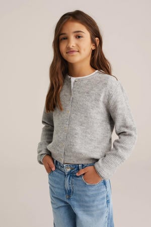 vest grijs melange gebreid