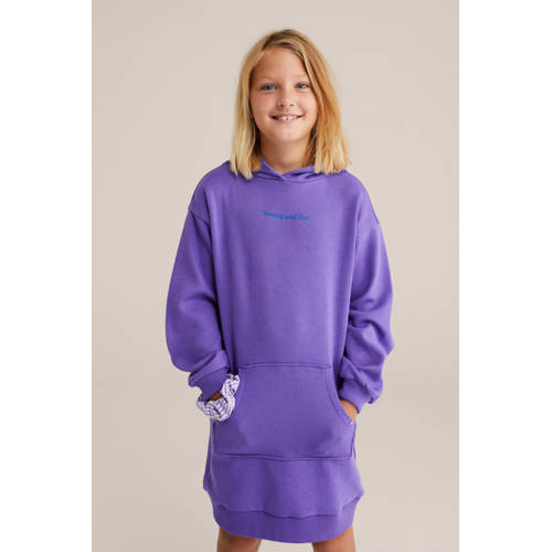 WE Fashion sweatjurk paars Effen - maat 146/152 | Jurk van WE Fashion afbeelding