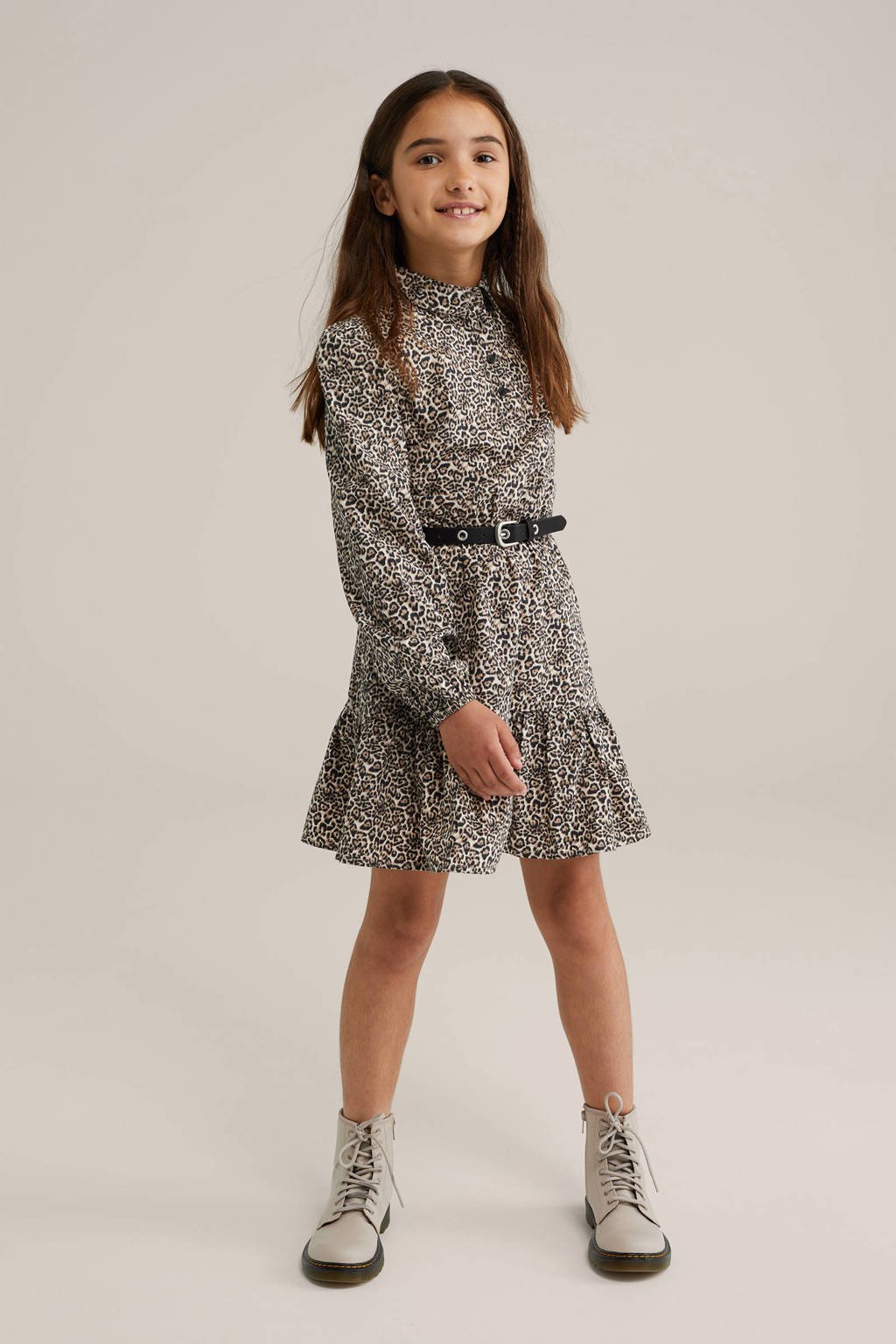 Fashion Meisjes Meisjes Jurk Maat 134 WE Fashion Korte Jurk Bruin