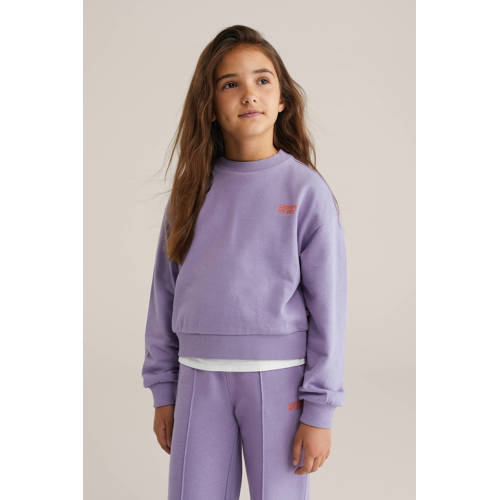 WE Fashion sweater lila Paars Effen - maat 158/164 afbeelding