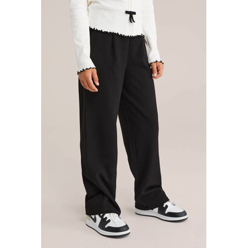 WE Fashion straight pantalon zwart Broek Meisjes Polyester Effen - maat 176 afbeelding