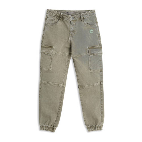 4PRESIDENT relaxed cargo jeans groen Jongens Stretchkatoen Effen - maat 164 afbeelding