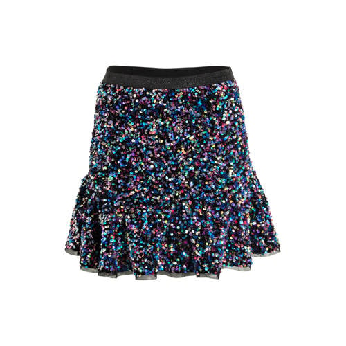 anytime A-lijn rok met pailletten multi Meisjes Polyester Effen - maat 134/140 - glitter afbeelding