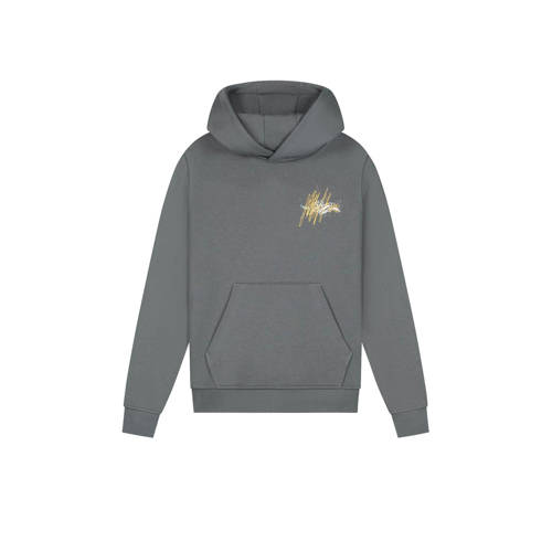 Malelions hoodie grijs Sweater Jongens Katoen Capuchon Backprint - maat 152 afbeelding