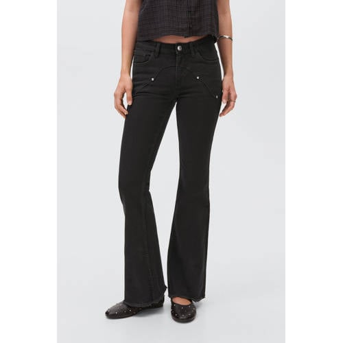 MANGO TEEN flared jeans black denim Zwart Effen