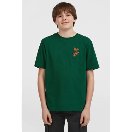O'Neill T-shirt donkergroen Jongens Katoen Klassieke kraag Backprint - maat 140 afbeelding
