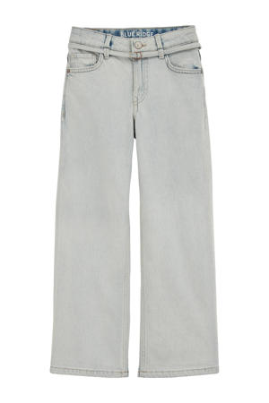 relaxed wide leg jeans light blue denim